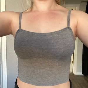 Divided grey tank crop top